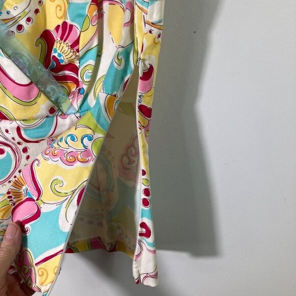 Womens‎ Vintage Sangria Cap Sleeve Floral Lined Skirt Set Sheer Fringe 10 - Picture 9 of 11